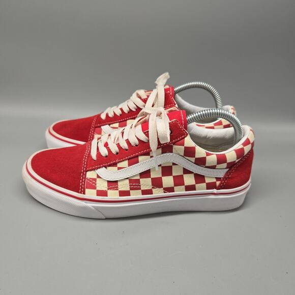 Vans Other - Vans Men's Old Skool Primary Skate Checkerboard Racing Red White Shoes M 7.5/ W9